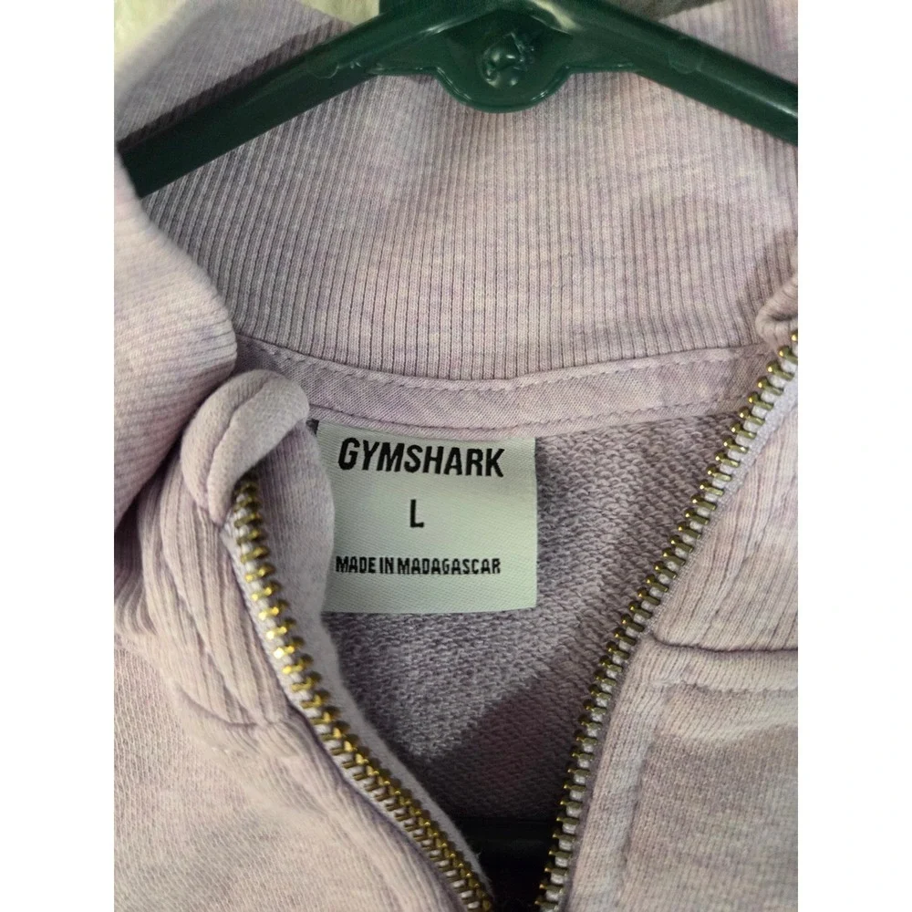 Gymshark Rest Day Quarter Zip Pullover Sweatshirt Purple Lilac Large L Heathered - Picture 3 of 3